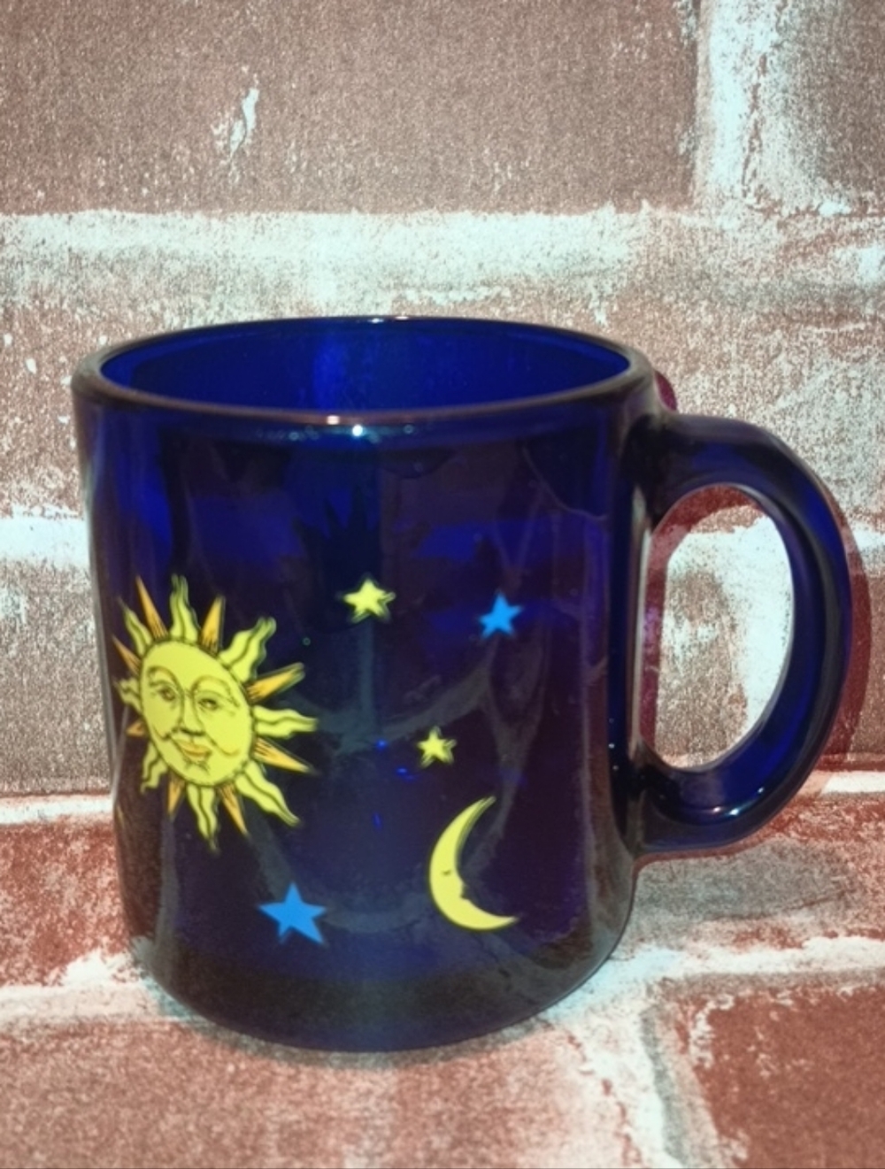 Libbey Vintage Cobalt Blue Celestial Mug